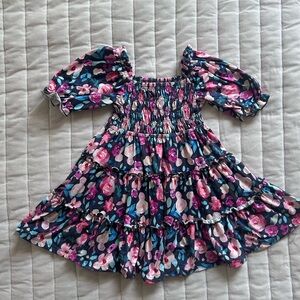 Mila & Rose Floral Girls Dress with Puff Sleeves